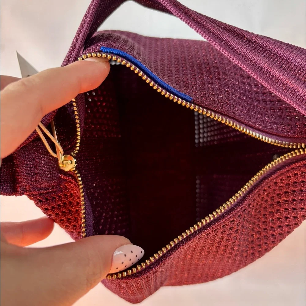 NWT Rothy's The Party Pouch in Garnet Sparkle - Picture 5 of 14